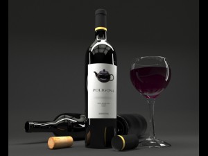 wine bottle Modelo 3D