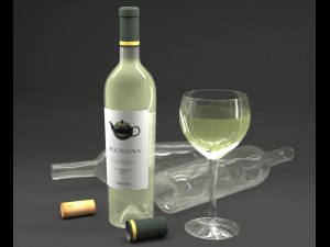 wine bottle Modello 3D