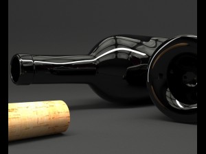 wine bottle Modello 3D