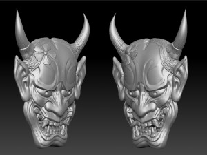 hannya mask -relief Modèles 3D en vedette