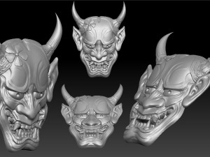hannya mask -relief Modèles 3D en vedette
