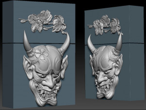 hannya mask -relief Modèles 3D en vedette