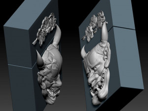 hannya mask -relief Modèles 3D en vedette