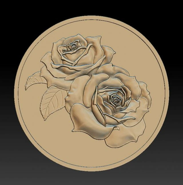 rose-silver - medal - relief - 2019 3D Print Model .c4d .max .obj .3ds .fbx .stl .blend 