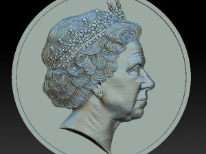 queen elizabeth - medal - relief - 2019 3D Print Model