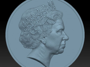 queen elizabeth - medal - relief - 2019 Model do druku 3D