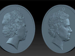 queen elizabeth - medal - relief - 2019 Model do druku 3D