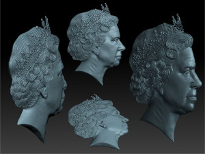 queen elizabeth - medal - relief - 2019 Model do druku 3D