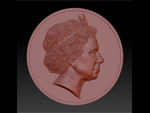 queen elizabeth - medal - relief - 2019 Model do druku 3D
