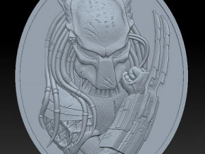predator head- medal - relief - 2017 3D Print Model