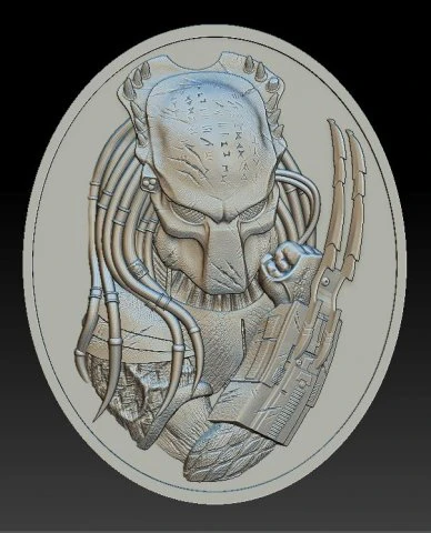 predator head- medal - relief - 2017 3D Print Model .c4d .max .obj .3ds .fbx .stl .blend