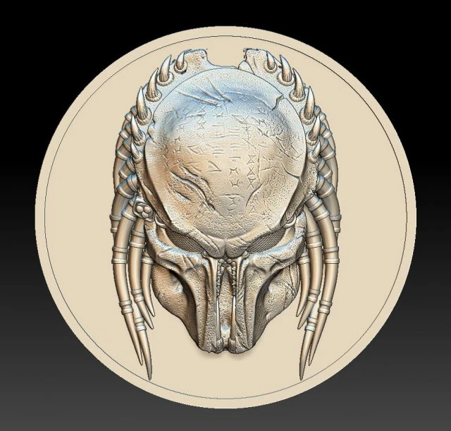 predator head - medal - relief -2017 3D Print Model .c4d .max .obj .3ds .fbx .stl .blend 