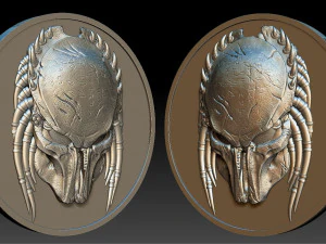 predator head - medal - relief -2017 3D Print Model