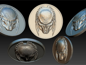 predator head - medal - relief -2017 Model do druku 3D
