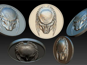 predator head - medal - relief -2017 3D Print Model