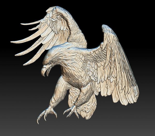 eagle hd1 - relief - 2019 3D Print Model .c4d .max .obj .3ds .fbx .stl .blend 