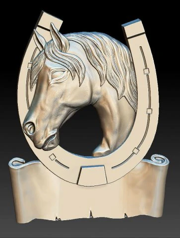 horse - for good luck - relief - 2018 3D Print Model .c4d .max .obj .3ds .fbx .stl .blend 