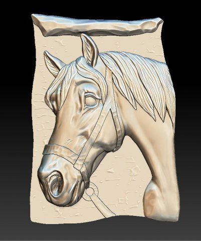 horse1 - for good luck - relief - 2018 3D Принт Модель .c4d .max .obj .3ds .fbx .stl .blend 