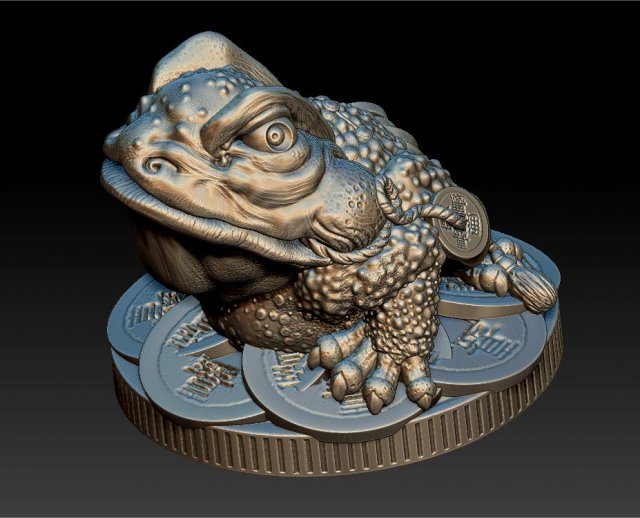 money frog - jin chan - statuette - 2019 3D 打印模型 .c4d .max .obj .3ds .fbx .stl .blend
