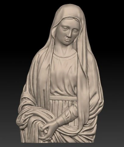 mary mother of jesus - relief - 2017 3D Print Model .c4d .max .obj .3ds .fbx .stl .blend 