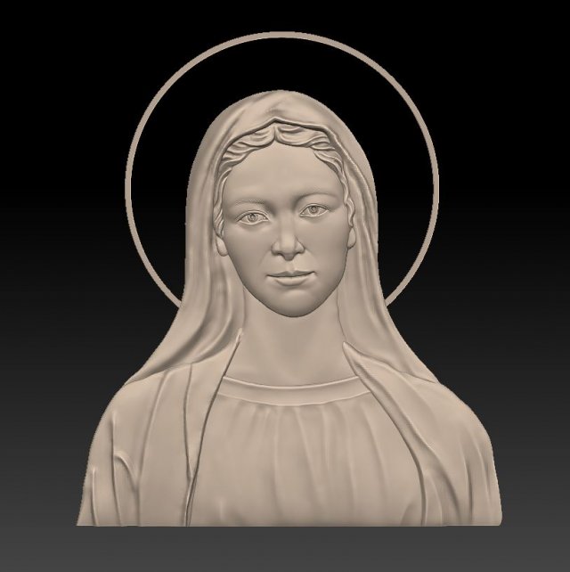 saint mary - relief - 2017 3D 打印模型 .c4d .max .obj .3ds .fbx .stl .blend 