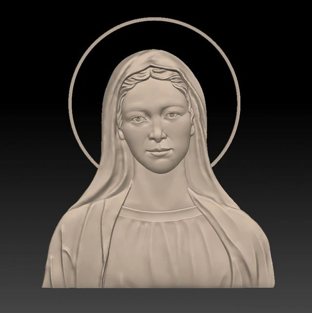 saint mary - relief - 2017 3D Print Model .c4d .max .obj .3ds .fbx .stl .blend 