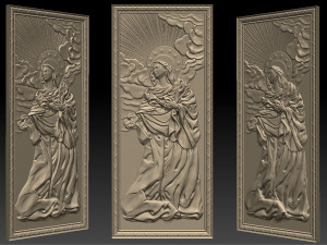 virgin mary - relief icon - 2017 Modèles 3D en vedette