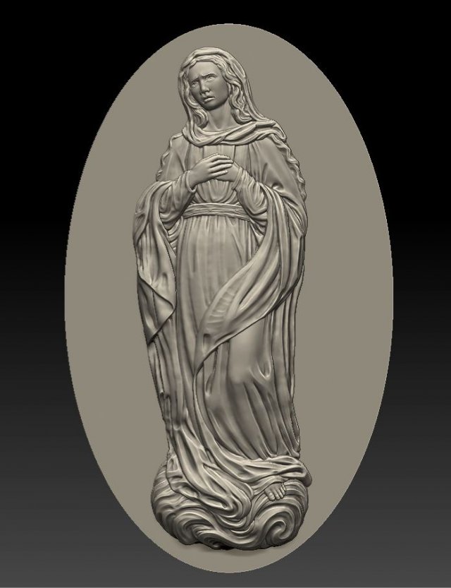 virgin mary 1 - relief icon - 2019 Modelo de Impressão 3D .c4d .max .obj .3ds .fbx .stl .blend 