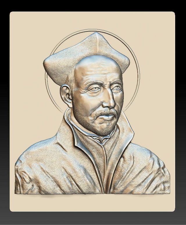 saint ignatius of loyola - relief - 2018 3D-printmodel .c4d .max .obj .3ds .fbx .stl .blend 
