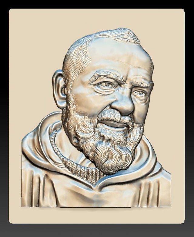 padre pio - relief - 2018 Modello di stampa 3D .c4d .max .obj .3ds .fbx .stl .blend 