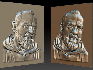 padre pio - relief - 2018 Modello di stampa 3D