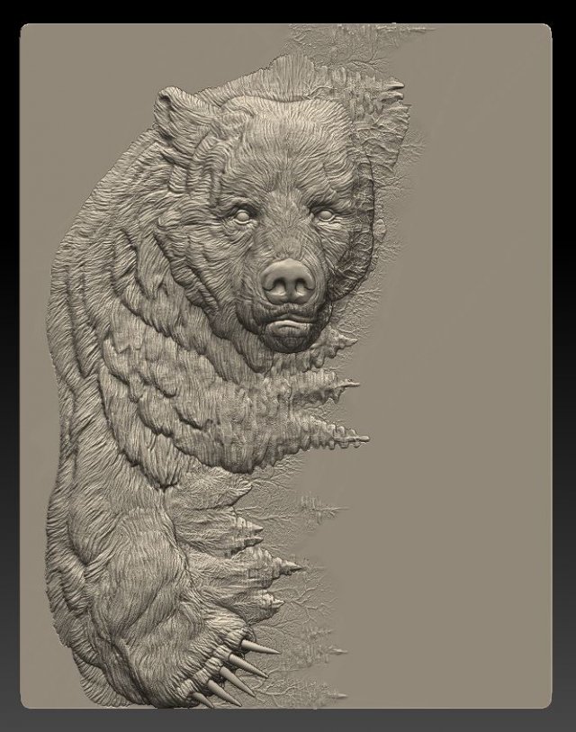 bear -relief -3d print 3D-Druckmodell .c4d .max .obj .3ds .fbx .stl .blend 