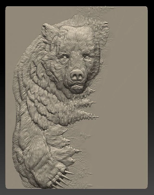 bear -relief -3d print 3D Print Model .c4d .max .obj .3ds .fbx .stl .blend 