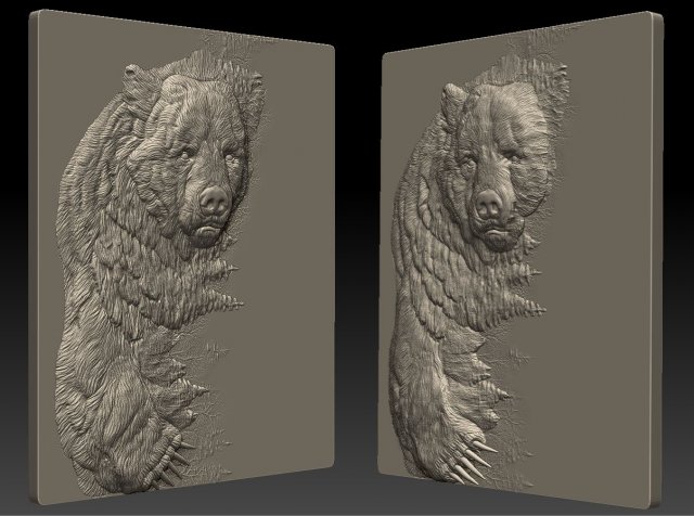 bear -relief -3d print 3D Print Model in Sculpture 3DExport