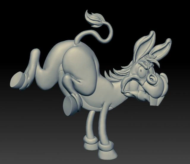 angry donkey kick - relief -2019 3D Print Model .c4d .max .obj .3ds .fbx .stl .blend 