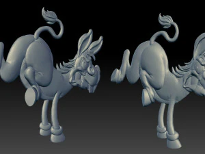 angry donkey kick - relief -2019 3D Print Model