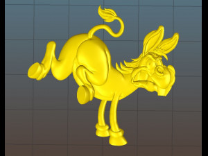angry donkey kick - relief -2019 Model Cetak 3D