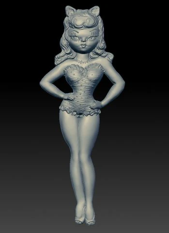 doll lilu - relief - 2019 3D Print Model .c4d .max .obj .3ds .fbx .stl .blend