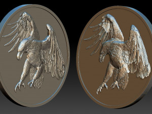 eagle hd1 - relief -medal - 2019 3D 프린트 모델