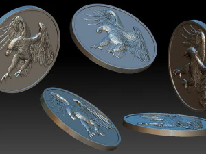 eagle hd1 - relief -medal - 2019 3D Print Model