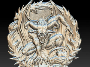 el diablo -relief medallion -3d print - 2019 3D-printmodel