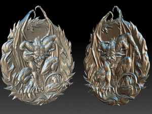 el diablo -relief medallion -3d print - 2019 3D Принт Модель
