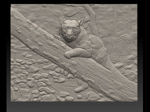 bear in the forest -relief -3d print Modèles 3D en vedette