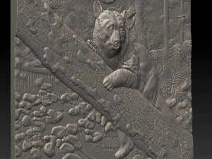 bear in the forest -relief -3d print 3D 打印模型