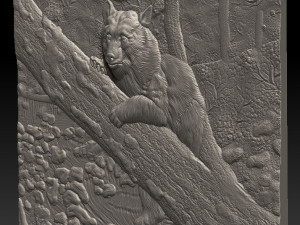 bear in the forest -relief -3d print 3D 打印模型