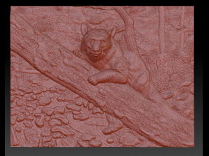 bear in the forest -relief -3d print 3D 打印模型