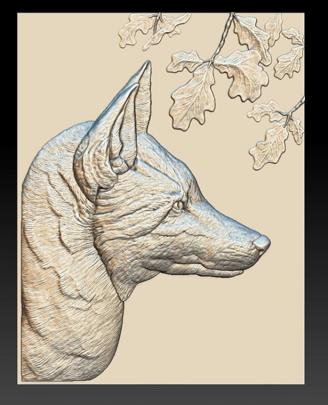 fox head - relief - 2019 3D Принт Модель .c4d .max .obj .3ds .fbx .stl .blend 