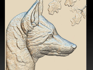 fox head - relief - 2019 3Dプリントモデル