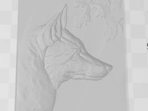 t&ecirc;te de renard - relief - 2019 Modèles 3D en vedette