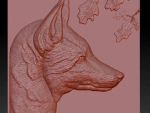 t&ecirc;te de renard - relief - 2019 Modèles 3D en vedette